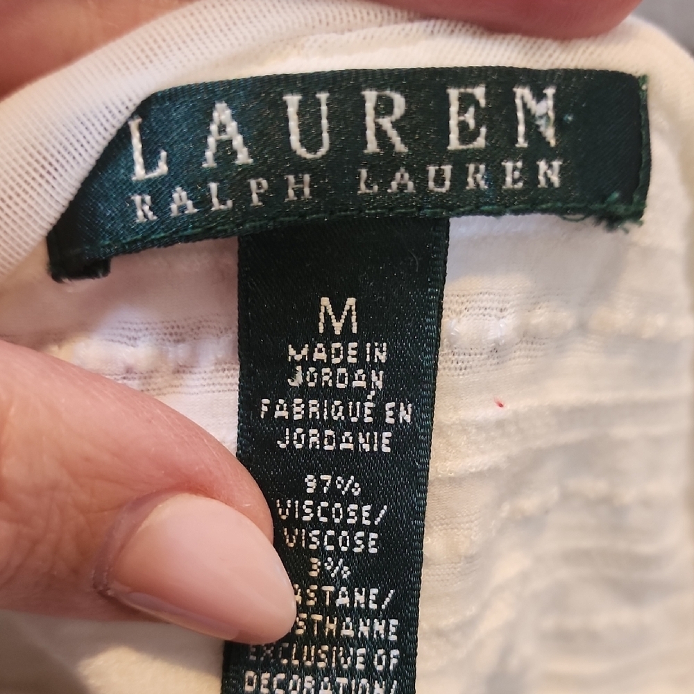 Jan - Ralph Lauren Classic White Short Sleeve Tee - Picture 3 of 3